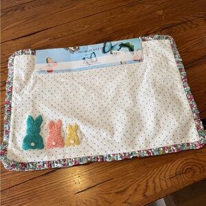 Cynthia Rowley Polka Dot Placemat - White with Pastel Bunnies set of 4